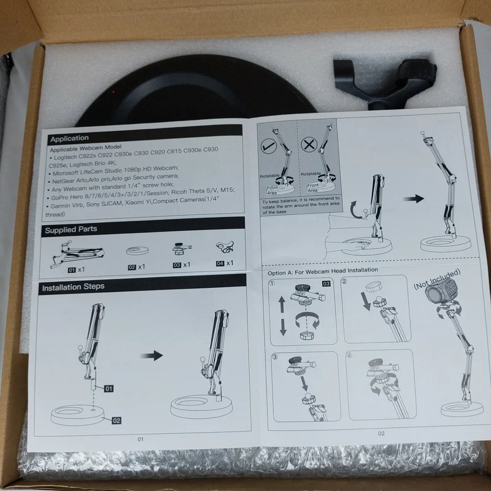 NEW Amada Webcam Stand for Live‎ Streaming Camera Mount Model AMWS10 - NIB